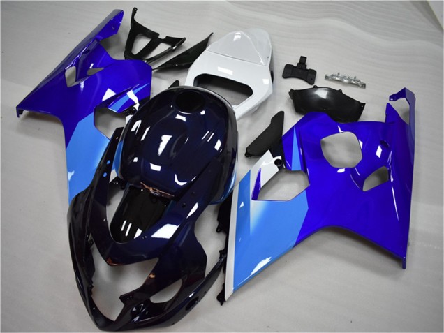 Mejores Carenado Moto Suzuki GSXR 600/750 2004-2005 - Blanco Azul Negro