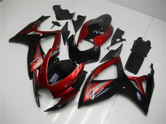 Mejores Carenado Moto Suzuki GSXR 600/750 2006-2007 - Rojo Negro Brillante