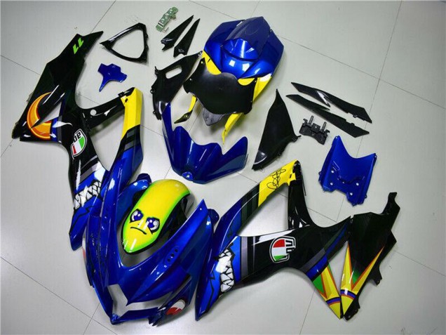 Mejores Carenados Moto Suzuki GSXR 600/750 2008-2010 - Azul Amarillo Tiburón