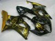 Mejores Carenados Moto Suzuki GSXR 1000 2003-2004 - Negro Brillante Oro Llama