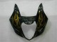 Mejores Carenados Moto Suzuki GSXR 1000 2003-2004 - Negro Brillante Oro Llama