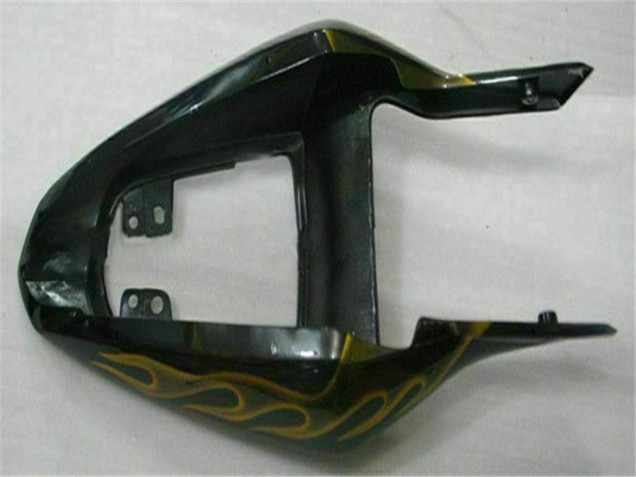Mejores Carenados Moto Suzuki GSXR 1000 2003-2004 - Negro Brillante Oro Llama