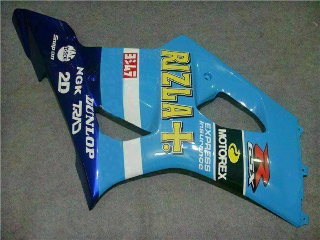 Mejores Carenados Moto Suzuki GSXR 1000 2003-2004 - Azul Blanco Amarillo Rizla