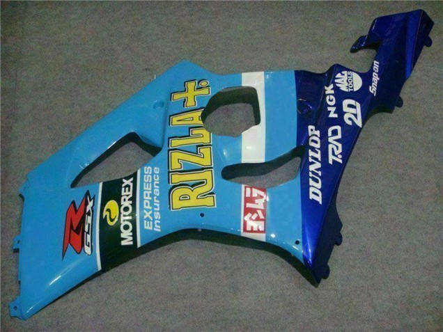 Mejores Carenados Moto Suzuki GSXR 1000 2003-2004 - Azul Blanco Amarillo Rizla