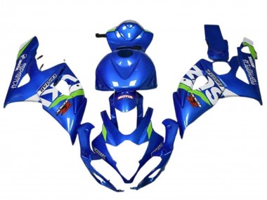 Mejores Carenados Moto Suzuki GSXR 1000 2005-2006 - Azul Verde Blanco Motul
