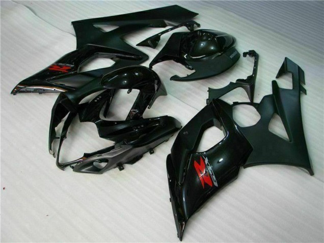 Mejores Carenado Moto Suzuki GSXR 1000 2005-2006 - Negro Brillante Negro Mate Rojo