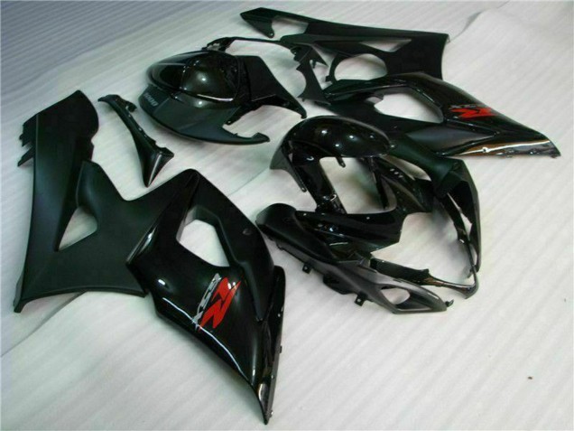 Mejores Carenado Moto Suzuki GSXR 1000 2005-2006 - Negro Brillante Negro Mate Rojo