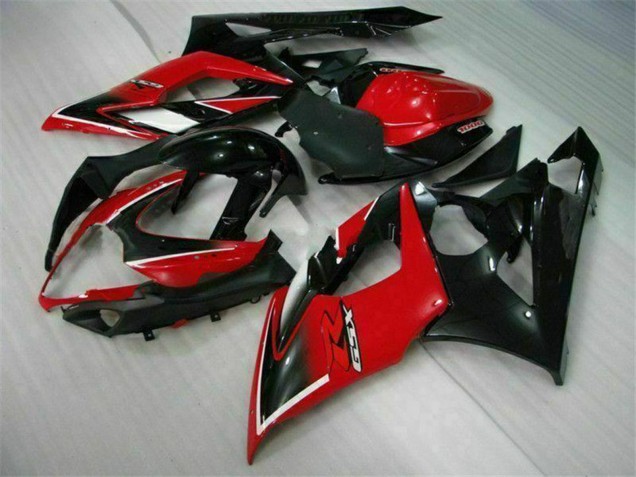 Mejores Carenados Moto Suzuki GSXR 1000 2005-2006 - Rojo Negro Brillante Negro Mate