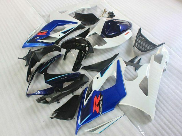 Mejores Kits Carenado Moto Suzuki GSXR 1000 2005-2006 - Blanco Azul Negro Brillante