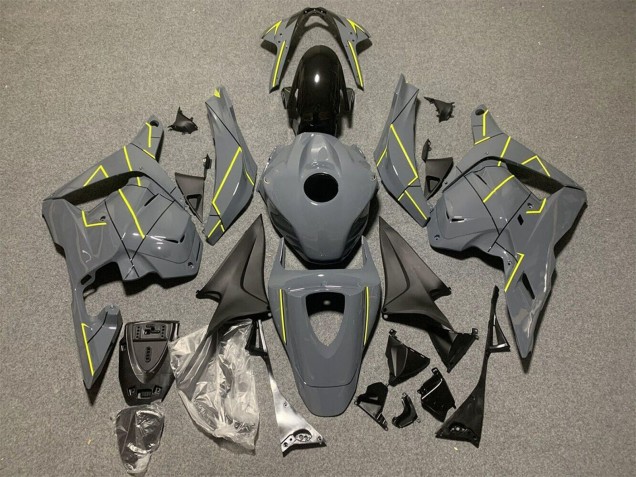 Mejores Carenados Moto Honda CBR600RR 2009-2012 - Nardo Gris Oscuro Amarillo
