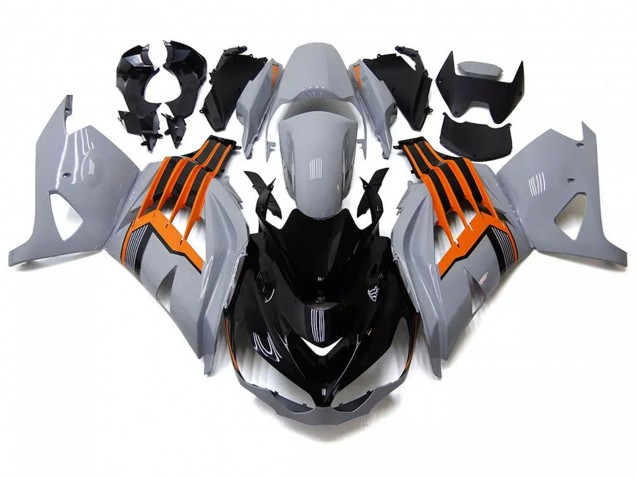 Mejores Carenados Moto Kawasaki ZX14R ZZR1400 2012-2024 - Nardo Gris Naranja Negro