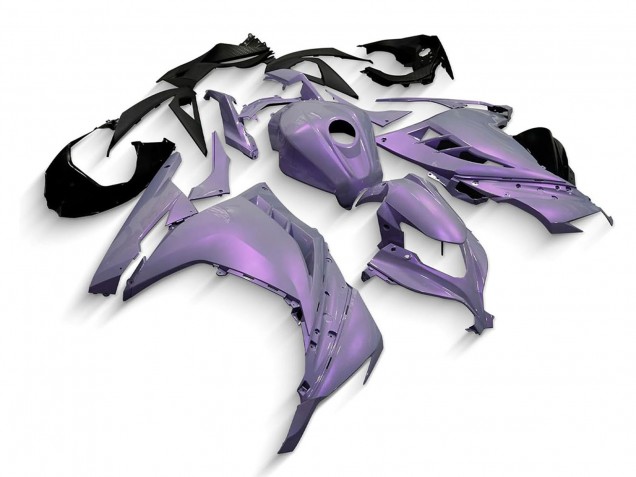 Mejores Carenados Moto Kawasaki EX300 2013-2024 - Camaleón Gris Dazz Púrpura Perla