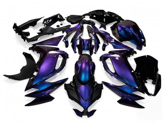 Mejores Carenados Moto Kawasaki Ninja 650 EX650 2020-2025 - Camaleón Azul Púrpura