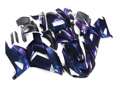 Mejores Carenados Moto Kawasaki ZX14R ZZR1400 2006-2011 - Camaleón Azul Púrpura