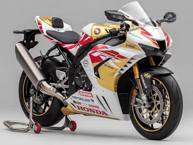 Mejores Carenado Moto Honda CBR1000RR-R 2020-2023 - Blanco Rojo Oro Motul