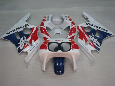 Mejores Carenados Moto Honda CBR400RR NC23 1987-1989 - Blanco Rojo Azul