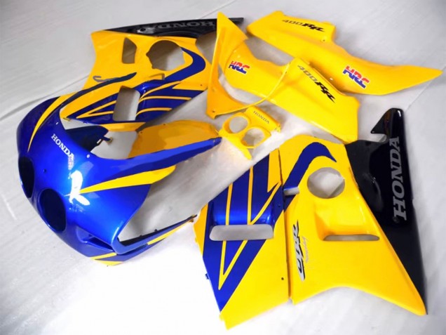 Mejores Carenados Moto Honda CBR400RR NC23 1987-1989 - Amarillo Azul Negro Brillante