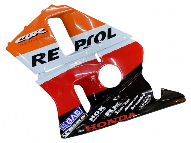 Mejores Carenados Moto Honda CBR400RR NC23 1987-1989 - Naranja Blanco Rojo Negro Brillante Repsol HRC