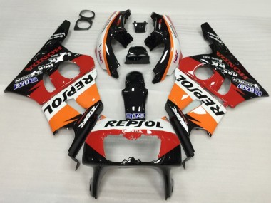 Mejores Carenado Moto Honda CBR400RR NC23 1987-1989 - Naranja Blanco Rojo Negro Brillante Repsol HRC