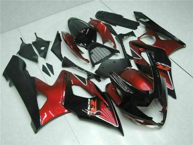 Mejores Carenado Moto Suzuki GSXR 1000 2005-2006 - Rojo Negro Brillante