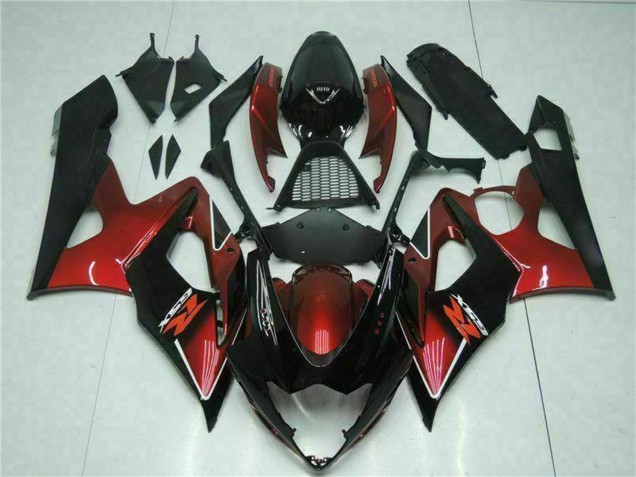 Mejores Carenado Moto Suzuki GSXR 1000 2005-2006 - Rojo Negro Brillante