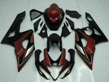 Mejores Carenados Moto Suzuki GSXR 1000 2005-2006 - Rojo Plata Negro Brillante