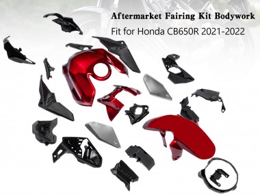 Mejores Carenados Moto Honda CB650R 2019-2022 - Negro Rojo