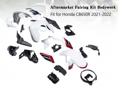 Mejores Carenados Moto Honda CB650R 2019-2022 - Blanco Negro Rojo