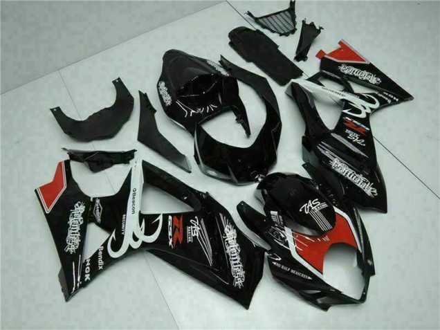 Mejores Carenados Moto Suzuki GSXR 1000 2007-2008 - Negro Brillante Rojo Blanco