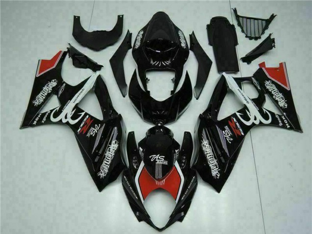 Mejores Carenados Moto Suzuki GSXR 1000 2007-2008 - Negro Brillante Rojo Blanco
