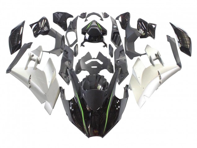Mejores Carenados Moto Kawasaki Ninja H2 2015-2022 - Negro Plata Verde