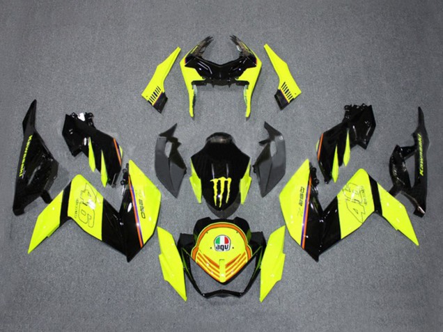 Mejores Carenados Moto Kawasaki Z250/Z300 2015-2016 - Amarillo Negro Brillante Monstruo