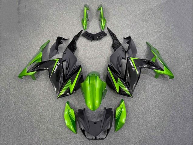 Mejores Carenados Moto Kawasaki Z250/Z300 2015-2016 - Verde Negro Brillante