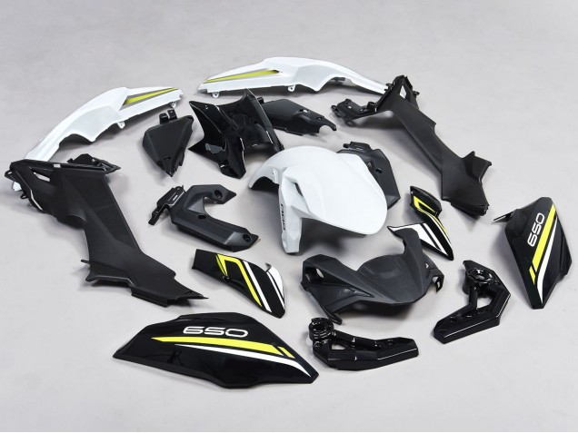 Mejores Carenados Moto Kawasaki Ninja Z650 2017-2019 - Negro Blanco Amarillo