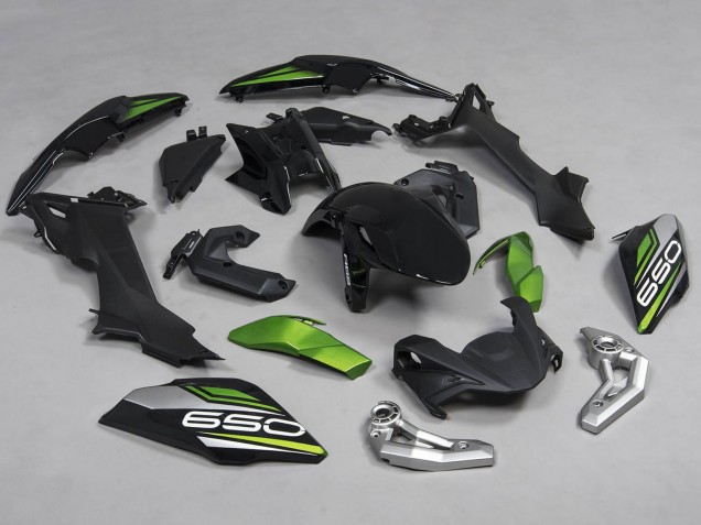 Mejores Carenados Moto Kawasaki Ninja Z650 2017-2019 - Negro Verde Plata
