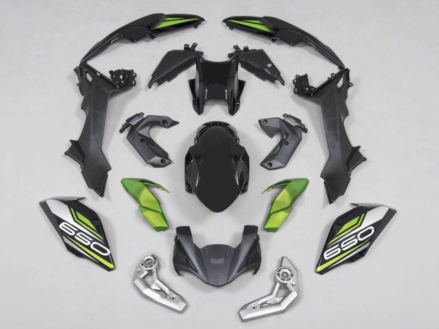 Mejores Carenados Moto Kawasaki Ninja Z650 2017-2019 - Negro Verde Plata