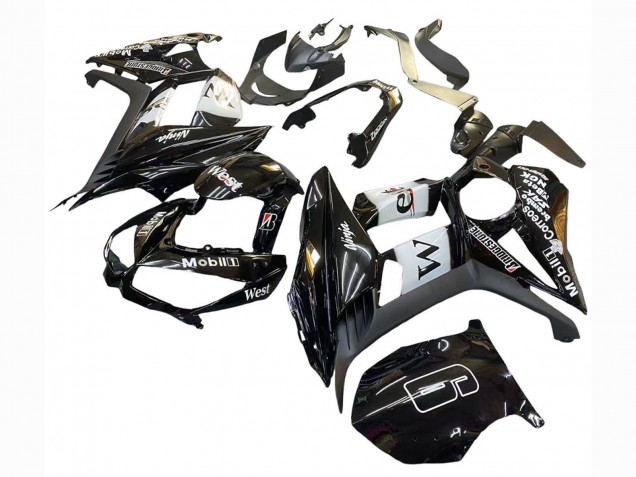 Mejores Carenados Moto Kawasaki Z1000SX 2010-2016 - Negro Brillante Oro Blanco Mobil West