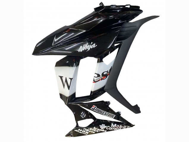Mejores Carenados Moto Kawasaki Z1000SX 2010-2016 - Negro Brillante Oro Blanco Mobil West