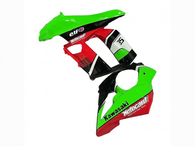 Mejores Carenados Moto Kawasaki Z1000SX 2010-2016 - Verde Rojo Negro Brillante Elf 35