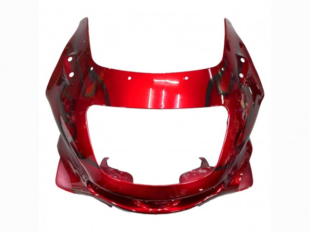Mejores Carenados Moto Kawasaki ZZR600 1998-2003 - Rojo Negro Llama