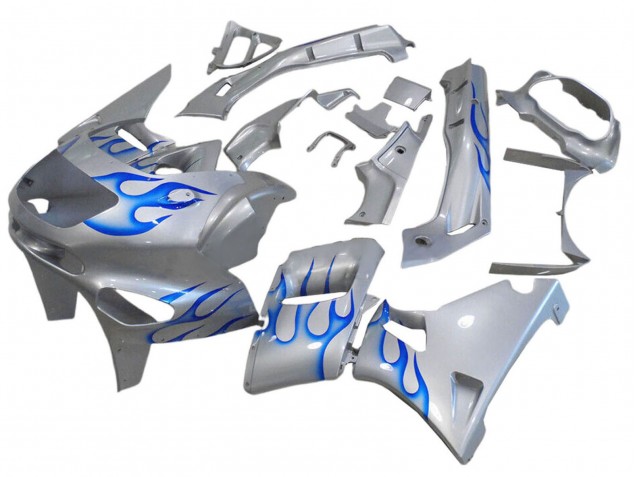 Mejores Carenados Moto Kawasaki ZZR400 1993-2007 - Blanco Azul Llama