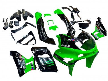Mejores Carenados Moto Kawasaki ZZR600 1998-2003 - Verde Negro Monstruo Elf