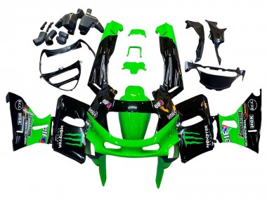 Mejores Carenados Moto Kawasaki ZZR600 1998-2003 - Verde Negro Monstruo Elf