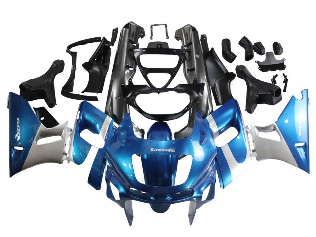 Mejores Carenados Moto Kawasaki ZZR400 1993-2007 - Azul Plata Negro