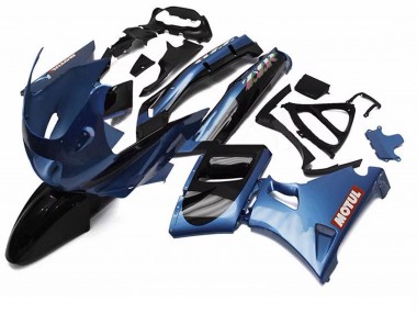 Mejores Carenados Moto Kawasaki ZZR400 1993-2007 - Azul Negro Rojo Motul