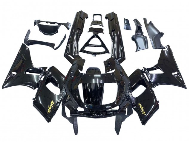 Mejores Carenados Moto Kawasaki ZZR600 1998-2003 - Negro Brillante Oro Ninja