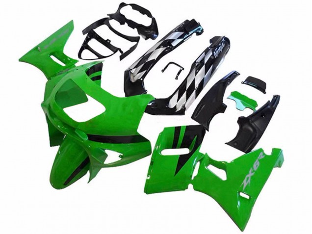 Mejores Carenados Moto Kawasaki ZZR600 1998-2003 - Verde Negro Brillante