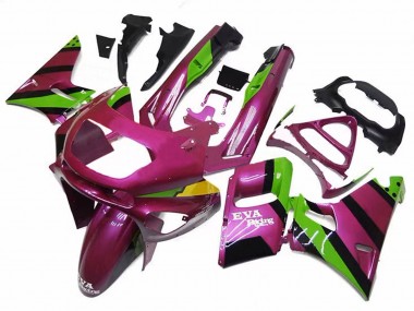 Mejores Carenados Moto Kawasaki ZZR600 1998-2003 - Rosa Profundo Verde EVA Racing