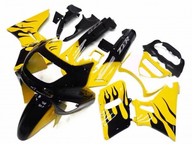 Mejores Carenados Moto Kawasaki ZZR600 1998-2003 - Amarillo Negro Llama