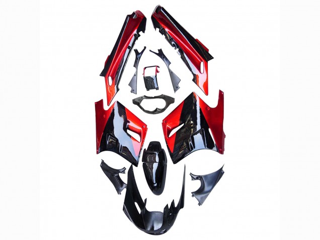 Mejores Carenados Moto Kawasaki ZZR1100 1990-1992 - Rojo Negro Brillante